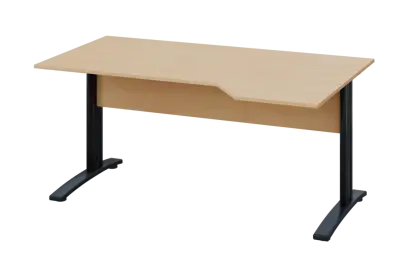 EZK 18 - 164 stůl kancelářský, rohový, pravý, kovová podnož černá, deska 18 mm, široký 1600 mm, bříza irská